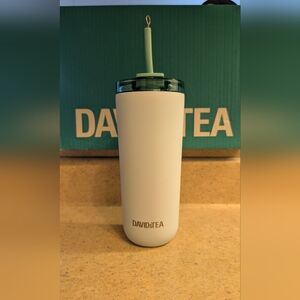DAVIDsTEA Light Blue Tumbler with Straw